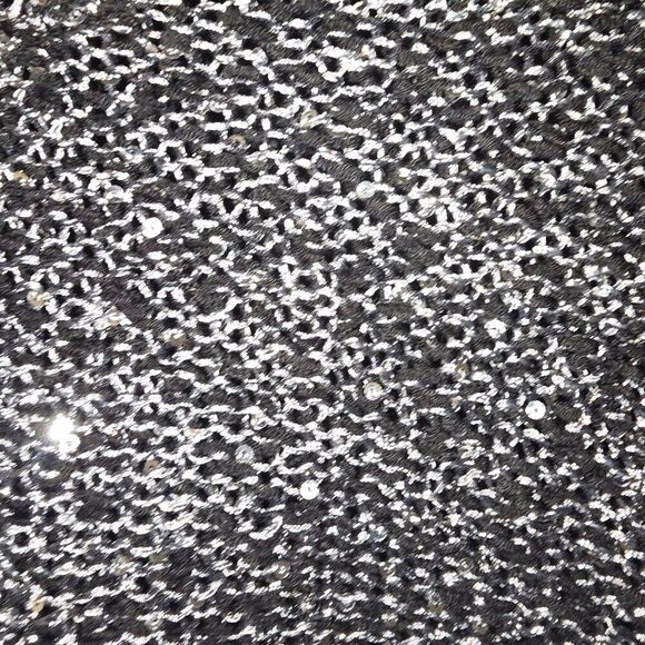 Black Silver Sweater Layered NYE Party Petite XL - Picture 4 of 5